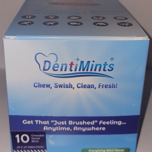 10 Tablet DentiMints All Natural Retail Box - Unopened Front